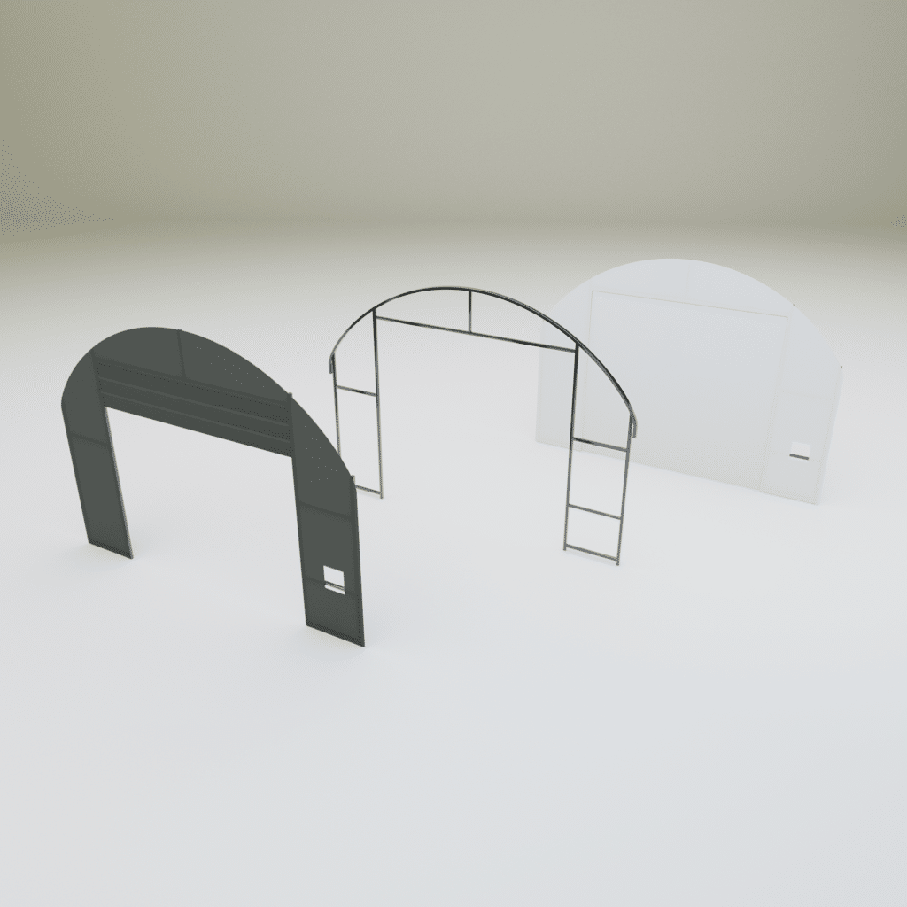 Čelní stěna pro přístřešek šířky 6m